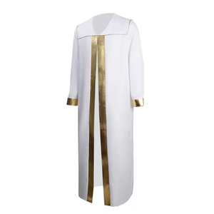 Oferta Especial: Túnica de Coro de Iglesia Transpirable de Poliéster con Ribete Dorado para Ceremonias Religiosas Cristianas - Product Image 2