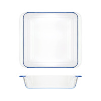 Plat de cuisson rectangulaire en verre trempé antiadhésif résistant aux hautes températures pour four, idéal pour la cuisson vapeur du poisson et des gâteaux – Collection Harmonious Home