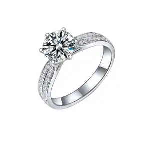 Marque Nouvelle Mode Bijoux 925 En Argent Sterling Superbes Cubique Zircon Solitaire Bague D'éternité