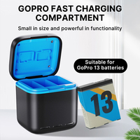 Chargeur de batterie Hongdak à 3 emplacements compatible avec les batteries GoPro, boîte de charge numérique, chargeur de stockage pour GoPro Hero 13