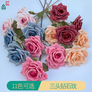Rosas de Seda Artificiales, Tallo Individual, Decoración de Bodas, Estilo Coreano, Arreglo Floral Multicolor - Product Image 2
