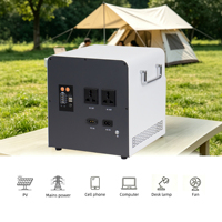 Batterie lithium-ion Lifepo4 220V pour l'extérieur, haute capacité 2kWh, chargeur solaire portable 1200W, banque d'alimentation pour le camping