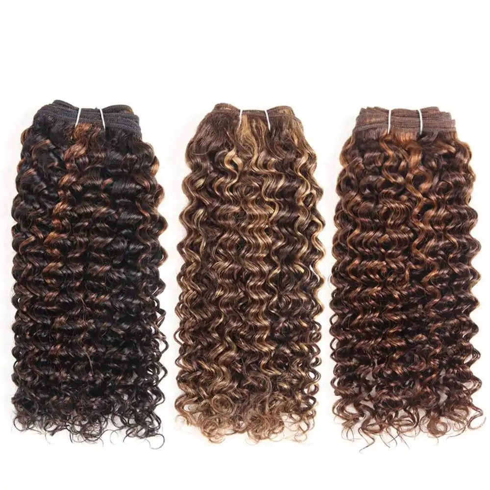 Extensão de cabelo humano remy, 100g, cabelo encaracolado brasileiro pré-colorido, encaracolado, p4/30 p4/27 p1b30
