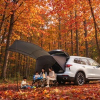 Tente de toit arrière pour voiture, auvent de hayon pour SUV, pare-soleil, abri contre le vent, imperméable, installation facile, grande tente familiale pour le camping
