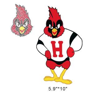 ตัวกดความร้อนแบบกำหนดเองรูปนก H,ถ่ายโอนด้วยคริสตัลและพลอยเทียม - Product Image 2