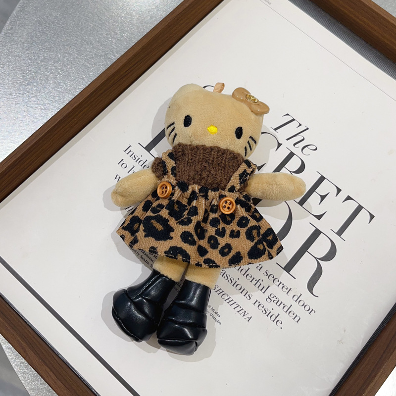 Falda con tirantes y estampado de leopardo, colgante KT.