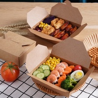 Boîte à emporter pour pâtes en papier kraft résistant à la graisse Trendz Wholesale, contenant alimentaire, emballage pour restauration rapide, boîte à lunch écologique en kraft
