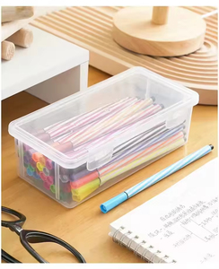 Organisateur de bureau minimaliste transparent, boîte à papeterie en <span class=keywords><strong>plastique</strong></span> transparente pour stylos de bureau et articles divers de bureau - Product Image 5