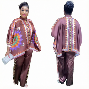 Pantalon ample Abaya en polyester respirant imprimé africain de haute qualité pour femmes adultes, taille plus - Product Image 1