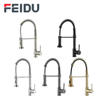 Robinet de cuisine industriel moderne FEIDU avec douchette extractible, cartouche céramique, conception flexible pour hôtels, cuisines et camping-cars