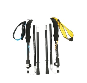 IRONDONKEY Pliable Trekking Bâtons Poignée Droite En Alliage D'aluminium Canne En Plein Air <span class=keywords><strong>Alpinisme</strong></span> Randonnée Accessoires Bâtons De Marche - Product Image 1
