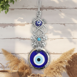 Macrame Evil Eye Ornament 7x20cm Verre Nouveauté & Creative Home Decoration - Product Image 3