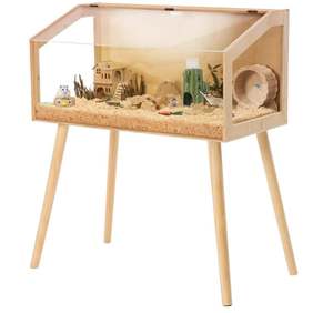 Cage à hamster en bois de 40 "avec fenêtre en acrylique pour gerbille <span class=keywords><strong>Chinchilla</strong></span> Hedgehog. - Product Image 1