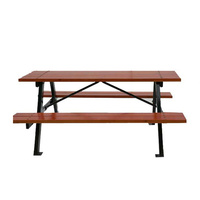 Ensemble de meubles d'extérieur table de pique-nique en bois commerciale à ossature avec banc restaurant école extérieur parc table basse et chaise
