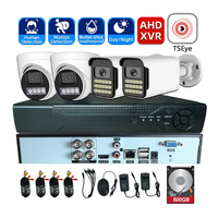 Système de surveillance CCTV 4CH 5MP, vision nocturne couleur, dôme, bullet, kit AHD pour extérieur et intérieur