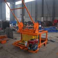 Machine manuelle vibrante QCM4-30 pour la fabrication de blocs creux en ciment, moteur diesel électrique, boîte de vitesses et roulement pour la production de briques en béton