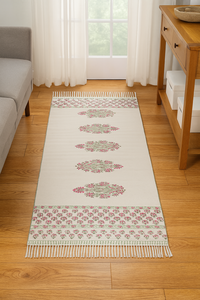 Tapis en coton fait main, écologique, antidérapant, à motifs géométriques, lavable, style bohème pour salon et chambre - Product Image 5