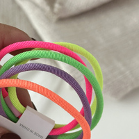 4mm coloré sergé élastique cheveux cravates PPC Tube caoutchouc plaine bandes de cheveux bricolage filles mode cheveux accessoires élastique pour queue de cheval