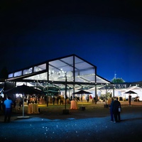 Tente de réception transparente 20x30m, structure en aluminium, noire, pour mariage, événements, fêtes, tentes pour salons professionnels intérieurs/extérieurs, à vendre