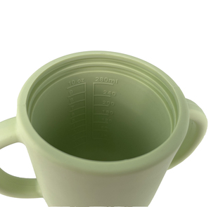 Gobelet d'apprentissage pour tout-petits Benhaida, durable, grand format 280 ml, sans BPA, anti-fuite, en silicone, avec paille et poignée - Product Image 2