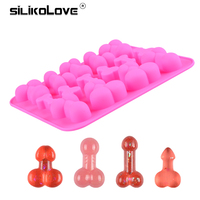 Moule en silicone SILIKOLOVE de qualité alimentaire pour chocolat, bonbons, glaçons, antiadhésif, pour la fabrication de sucre, moule à biscuits 3D en forme de pénis