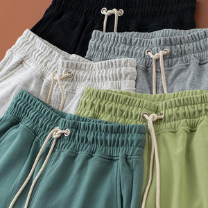 Shorts en coton pour hommes, taille mi-haute, respirants, avec cordon de serrage, coupe droite, décontractés pour l'été - Product Image 5