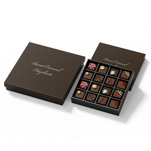 Custom Luxury Rigid Chocolate Box Rectangle Candy Chocolate Packaging Gift Boxes with Divider Inside