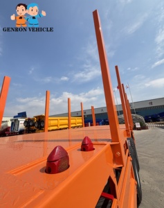 Camion semi-<span class=keywords><strong>remorque</strong></span> à lit plat de transport de conteneurs 40 pieds 2 essieux 50 tonnes avec instrumentation et cadre de bâche - Product Image 6