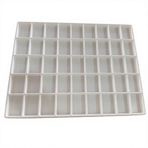 Barquette de rangement blanche classique écologique à 50 compartiments, rectangulaire, jetable, en PVC de qualité alimentaire et médicale - Product Image 4