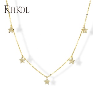 RAKOL NP2173 2022 nouvelle mode étoile goutte d'eau charme gland clavicule collier petite amie cadeau - Product Image 1