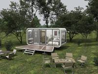 Casa Pod de 6m Tipo B - Cabine Apple Modular Móvel Pré-fabricada Portátil para Uso em Hotel, Escritório ou Residencial