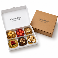 Boîte d'emballage personnalisée en carton kraft pour biscuits avec séparateurs, lot de 6, pour pâtisseries, desserts, cadeaux, boîte de présentation pour boulangerie, vente en gros