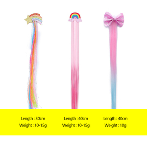 Shinein Nàng Tiên Cá Phụ kiện tóc Clip thẳng màu đuôi ngựa bện phần mở rộng tóc với clip cho cô gái <span class=keywords><strong>k</strong></span> - Product Image 3