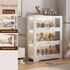 ארון תצוגה מעץ מלא בסגנון מודרני של דו, ארון תצוגה תכליתי עבור סלון וחדר שינה - Product Image 3