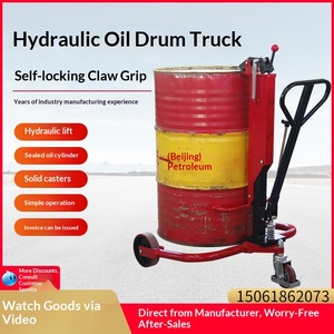 철제 및 플라스틱 오일 드럼 운반 카트 수동 유압 지게차 이글 비크 핸드 푸시 적재/하역 도구 - Product Image 2