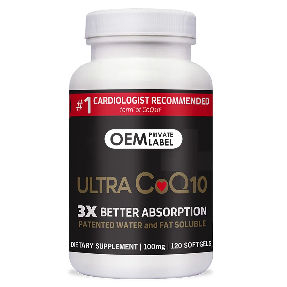 Cápsulas suaves antioxidantes Ultra CoQ10, suplemento para la salud del corazón Natural de coenzima Q10