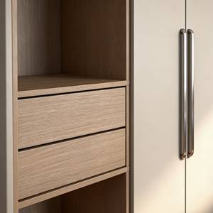 Trend-Style Walk-In Closet With Stainless Steel Frame & Neutral-Tone Panels Luxury <b>Wardrobe</b> Cabinet Design for Modern Bedrooms - Product Image 4