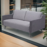 Modernes Hochwertiges Anpassbares Zweisitzer-Klappsofa Grauer Stoff-Lounge-Sessel für Villa, Apartment und Hotel-Wohnzimmer