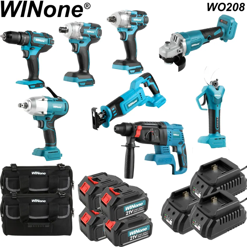 Strumento One-stop di servizio M presa solido 21v strumenti Cordless martello trapano angelo smerigliatrice Cordless Kit di strumenti di trapano elettrico tutto In uno