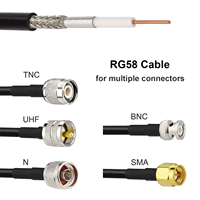Assemblage de câble coaxial 50OHM RG58 personnalisé d'approvisionnement d'usine avec connecteurs BNC/SMA/TNC/N/UHF pour les télécommunications d'antennes radio