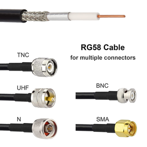 Suministro de fábrica personalizado 50OHM RG58 conjunto de cable coaxial con conectores BNC/<span class=keywords><strong>SMA</strong></span>/TNC/N/UHF para antenas de radio telecomunicaciones - Product Image 5