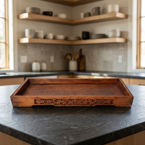 Bandeja de madera ecológica con estampado animal para servir el desayuno, hecha a mano, duradera, decorativa, apta para lavavajillas y microondas, para el hogar. - Product Image 1
