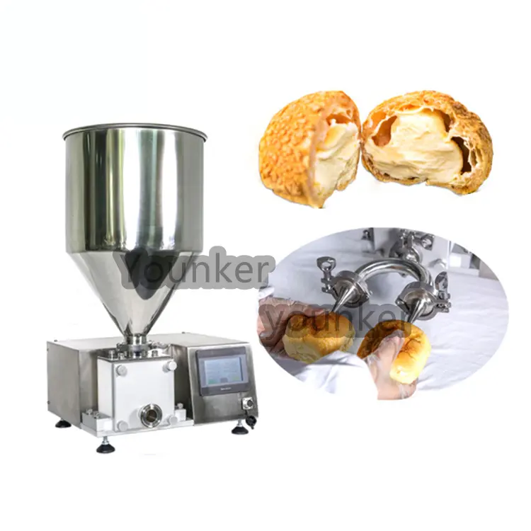 Máquina de enchimento manual de pães, máquina para enchimento de manteiga/creme de bolo