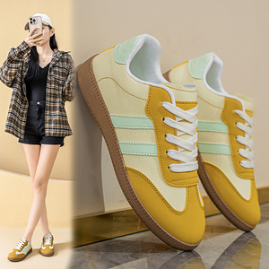 Chaussures plates pour femmes de haute qualité, design assorti aux couleurs, chaussures de sport rétro, chaussures décontractées antidérapantes pour la marche - Product Image 4