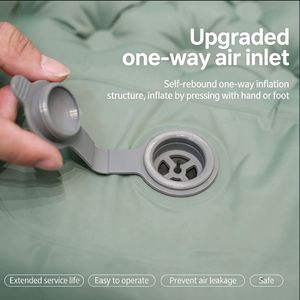 Matelas <span class=keywords><strong>de</strong></span> couchage gonflable léger avec <span class=keywords><strong>pompe</strong></span> à pied portable, connectable, imperméable pour le camping et les pique-niques - Product Image 2