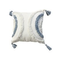 Housse de coussin en toile à pompons touffetés, style nordique, luxe léger, abstrait géométrique, carré, moderne, minimaliste, pour canapé et lit