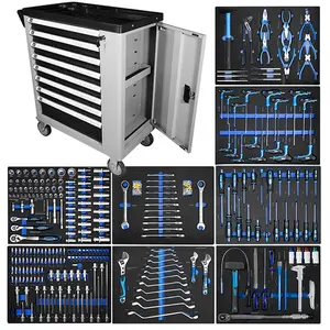 278 PC 세트 롤링 상자 도구 가슴 8 서랍 도구 캐비닛 카트 트롤리 상자