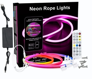 Tuya <span class=keywords><strong>Smart</strong></span> <span class=keywords><strong>Wifi</strong></span> <span class=keywords><strong>Led</strong></span> Neon <span class=keywords><strong>Strip</strong></span> Light RGBIC 24key Control remoto Flexible 5050 <span class=keywords><strong>LED</strong></span> Neon Lamp Sign Cinta impermeable - Product Image 5