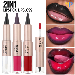 Approvisionnement exclusif transfrontalier avec brillant à lèvres effet miroir, rouge à lèvres mat et gloss <span class=keywords><strong>double</strong></span> embout deux-en-un pour le contouring des lèvres - Product Image 2