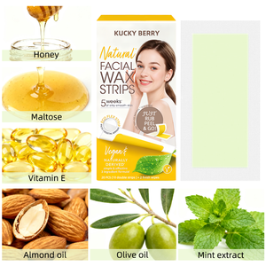 Strisce Depilatorie <span class=keywords><strong>Viso</strong></span> in Tessuto Non Tessuto Vegano Biologico Personalizzate con Etichetta Privata, Ingredienti Naturali, Non Testate su Animali, per Saloni di Bellezza e Parrucchieri - Product Image 4